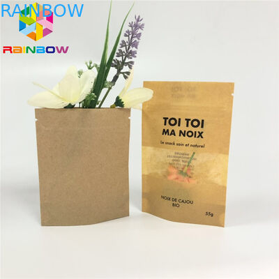 Custom Logo White Paper Bags With Zipper Brown Kraft Paper Bags For Food Aluminum Paper Packaging