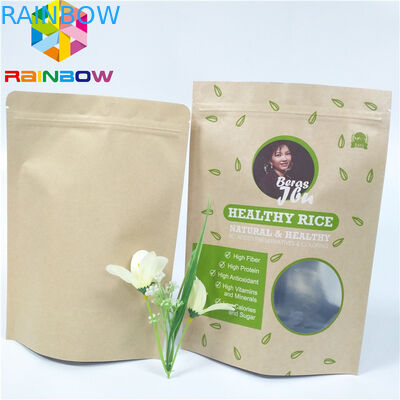 Custom Logo White Paper Bags With Zipper Brown Kraft Paper Bags For Food Aluminum Paper Packaging