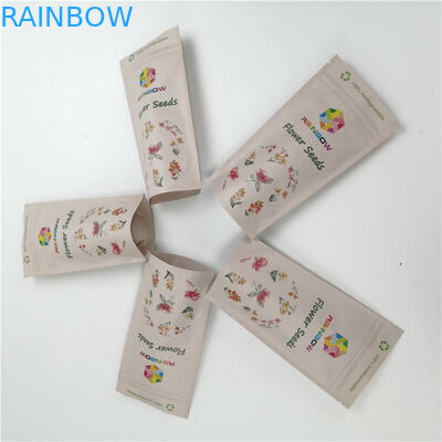 Customized 100% Biodegradable Kraft Paper Pla Bags With Resealable Zipper For Chew Gum