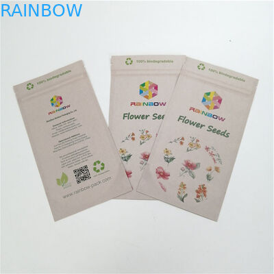 Biodegradable Chew Gum Customized Kraft Paper Pla Bags For 1oz 1/2oz Weed Packaging
