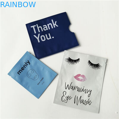 Matte blue cosmtic packaging bags customized flat foil sachets