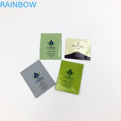 Wholesale grip seal glossy mylar foil sample pouch bags for skin care/powder/capsules packaging