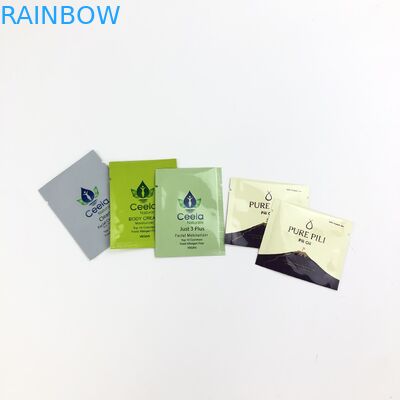 Wholesale grip seal glossy mylar foil sample pouch bags for skin care/powder/capsules packaging