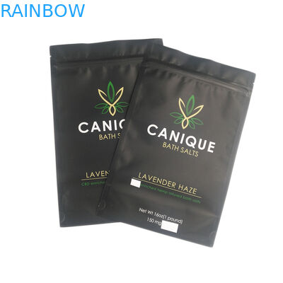 Smell Proof Bags Food Grade Zipper Bags Dry Flower Seeds Metallic Shiny Silver Custom Logo 16OZ Bath Salt Mylar Bag