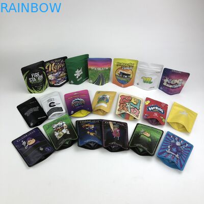 100micron VMPET Smell Proof Cookies Bag 3.5g 7g 14g Cannabies Mylar