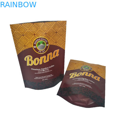 250g 500g 1kg Matte Finish Foil Lined Stand Up Zipper Packaging Bag For Coffee Packaging