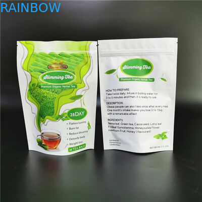 Digital Printing Stand Up  Pouches Empty Tea Packaging Bag Green Diet Tea Mylar Bags