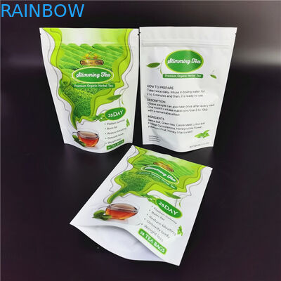 Digital Printing Stand Up  Pouches Empty Tea Packaging Bag Green Diet Tea Mylar Bags