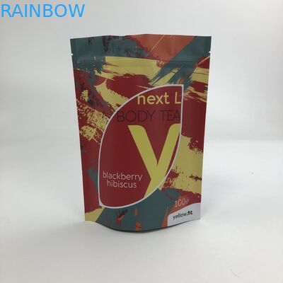 OEM custom plastic foil resealable flower tea leaf packaging bags with zipper
