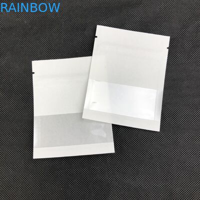 OEM Custom White Logo Size Resealable Kraft Paper With Transparent Window For Coffee Bean jewelry Packaging Pouch