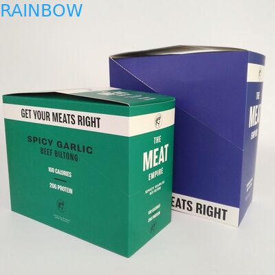 Custom Printed Folded Cardboard Retail Display Box 200G Beef Jerk Packaging Energy Bar Snacks Paper Boxes