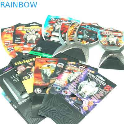 Wholesale Male Enhancement Pills Packing Boxes Rhino 69 3d Packaging Cards Effect Rhinopill Capsule Blister Packaging Ca