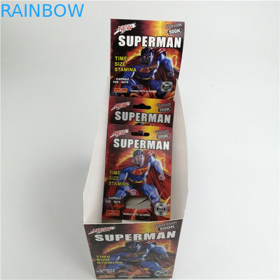 Rhino 99 500K Superman Male Enhancement 3D Blister Card Capsule Sex Pills Packaging