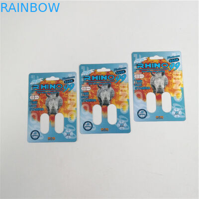 Male Enhancement Pills Rhino 3d Sex Pill Packaging Blister Card 600k 700k Lenticular Card