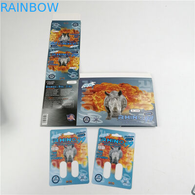 Newest Design 600k 700k Rhino Blister Card 3d Lenticular Card For Male Enhancement Pills Packaging