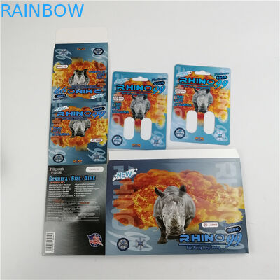 Newest Design 600k 700k Rhino Blister Card 3d Lenticular Card For Male Enhancement Pills Packaging