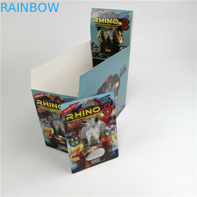 Stock Rhino 99 500K Blister Card Packaging  For Male Enhancement Pills 24ct Display Box
