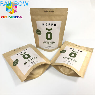 Custom printed paper packaging bag for food  stand up zipper pouch paper bags