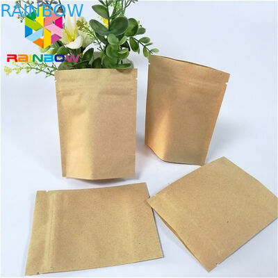 Small quantity stand up paper bags with  flat paper bags with tear notches custom printed