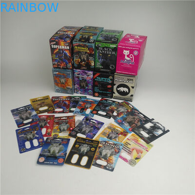 MOPP 350g Thickness Blister 3d Cards Rhino Male Enhancement Pill