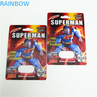 350g Paperboard Gravnre Printing Blister Card Packaging For Sex Pill