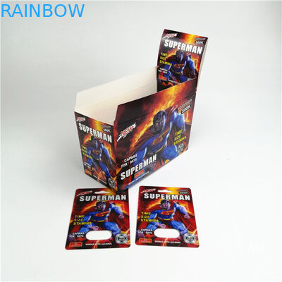 Silk Printing CMYK Sex Pill Packaging Card 9x12cm