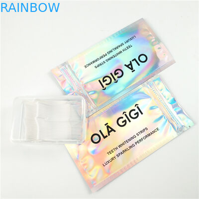 Low MOQ clear front dental floss hang hole plastic packaging bags aluminum foil zipper bag packaging