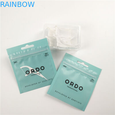Low MOQ clear front dental floss hang hole plastic bags aluminum foil digital print zip lock bag packaging