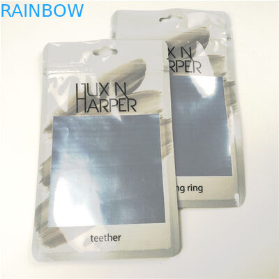 Mini quantity clear front dental floss hang hole plastic bags aluminum foil digital print zip lock bag packaging