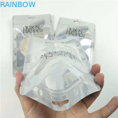 Mini quantity clear front dental floss hang hole plastic bags aluminum foil digital print zip lock bag packaging