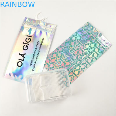 Mini quantity clear front dental floss hang hole plastic bags aluminum foil digital print zip lock bag packaging