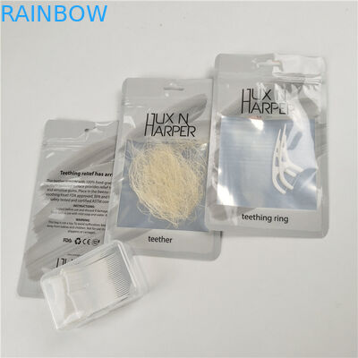 Glossy clear front dental floss hang hole plastic bags aluminum foil customized zip lock bag packaging