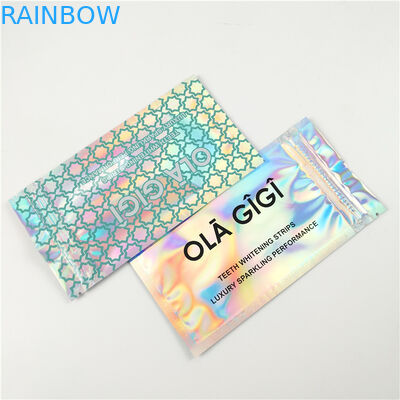 Glossy clear front dental floss hang hole plastic bags aluminum foil customized zip lock bag packaging