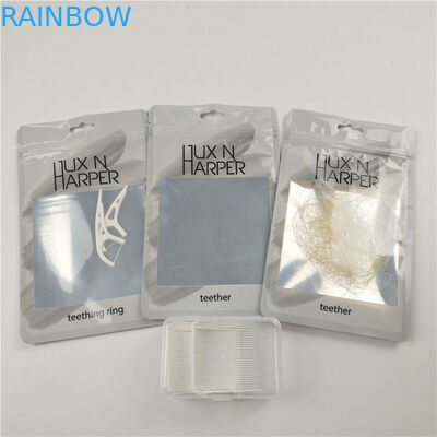 Glossy clear front dental floss plastic bags aluminum foil custom digital printed zip lock bag packaging