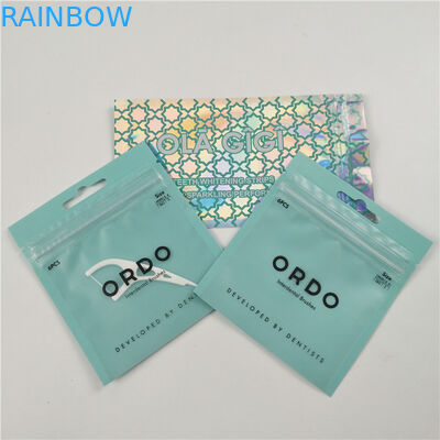 Glossy clear front dental floss plastic bags aluminum foil custom digital printed zip lock bag packaging
