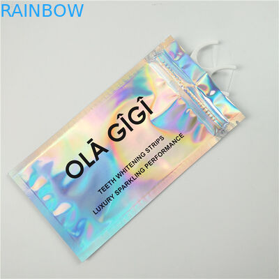 Glossy clear front dental floss plastic bags aluminum foil custom digital printed zip lock bag packaging