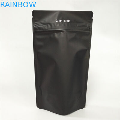 Custom Black Stand Up Childproof Zip Bags Plastic Pouches Packaging Smell Proof Weed Edible Hemp Flower Bags