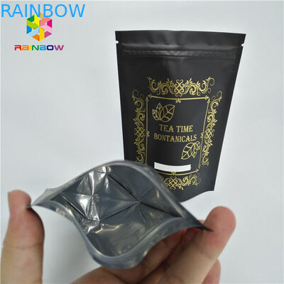 Custom Black Stand Up Childproof Zip Bags Plastic Pouches Packaging Smell Proof Weed Edible Hemp Flower Bags