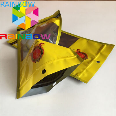 Resealable Three side seal Flat Mylar Bags See Through Cigar Humidity Pouches Plastic Weed Food Pouches Packaging