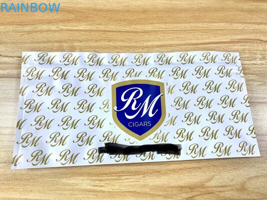 Resealable Three side seal Flat Mylar Bags See Through Cigar Humidity Pouches Plastic Weed Food Pouches Packaging