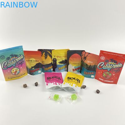 California 3.5g 7g Mylar Foil Stand up Pouches Custom Smell Proof Child Proof Zipper Bags Cbd gummies candies Packaging