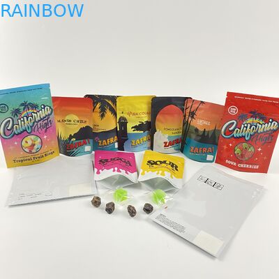 California 3.5g 7g Mylar Foil Stand up Pouches Custom Smell Proof Child Proof Zipper Bags Cbd gummies candies Packaging