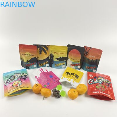 California 3.5g 7g Mylar Foil Stand up Pouches Custom Smell Proof Child Proof Zipper Bags Cbd gummies candies Packaging