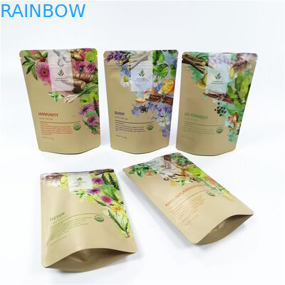 Low Moq CMYK VMPET Biodegradable Stand Up Pouch 100micron