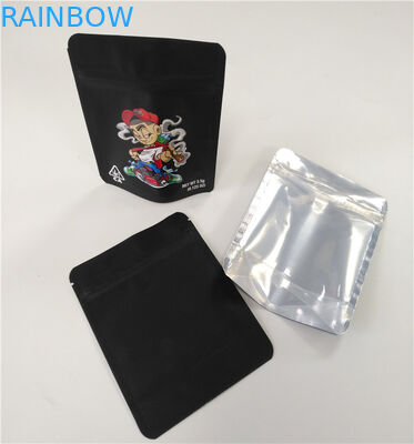 custom printed matte black stand up zipper resealable doypack food grade sour sweet candy pouch