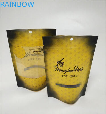 Custom printed matte black smell proof laminated mylar zip lock weed tooba doypack bags