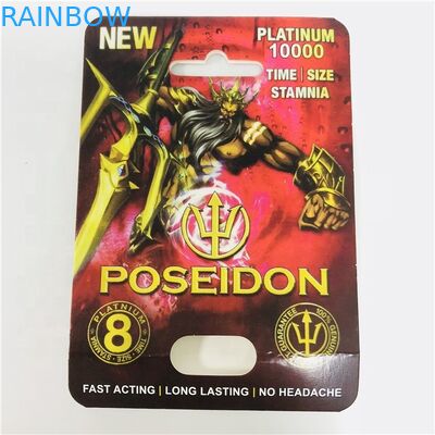 Black White Panther CMYK 8*12cm Sex Pills Paper Cards For Pill