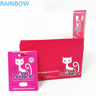 Pussycat Package Rhino Capsule Pills Blister Card UV printing