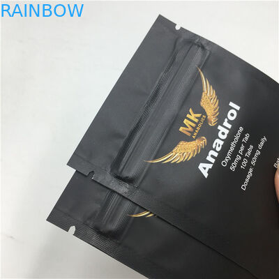 Zipper Matte Snack Plastic Pouches Packaging Printed Three Side Sealed