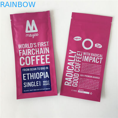 Zipper Coffee Bean Packaging Smell Proof With Heat Seal Side Gusset